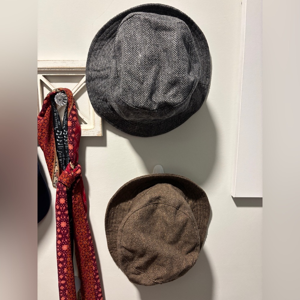 Pair of tweed bucket hats